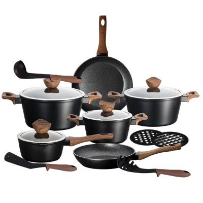 China Non-Stick Ceramic Pots Induction Base Nonstick Set Cooking Tools Granite Saucepan Prestige Cookware Set for sale