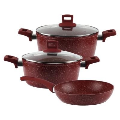 China Sustainable Bottom Aluminum Cookware Induction Pan Nonstick Coating Pot for sale