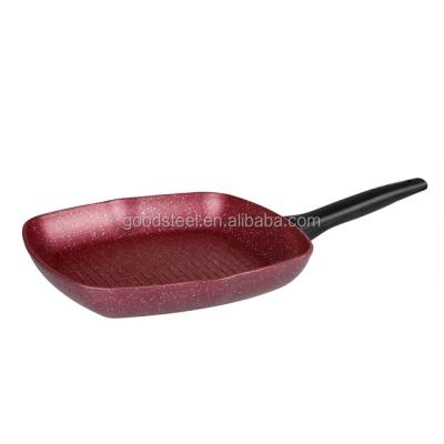 China General Use For Gas And Induction Cooker Forged Non Grill Marble Stick Aluminum Griddles And Pans MSF-6760 for sale