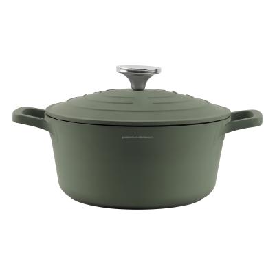 China 2022 Olive Color Non Stick Sustainable Popular Healthy Die Cast Aluminum Casserole Cooking Pot All Compatible Stove Sauce Pot for sale