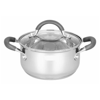 China Viable Heat Resistant Handle Cooking Pot Non Stick Pentole Kitchen Pot Stainless Steel Cookware Set for sale