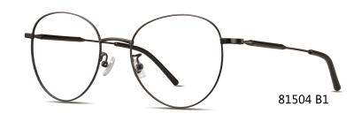 China Unisex Round Metal Eyeglasses Frames With Acetate Temple à venda