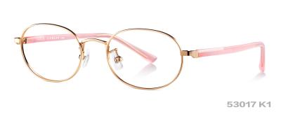 China PARIM Round Kids Eyeglass White Rose Gold Mental Optical Frames Prescription Eyeglass Frames for sale