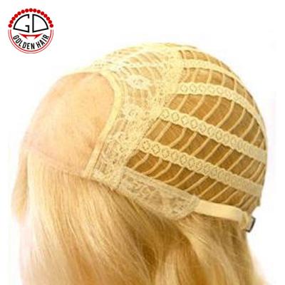 China High Quality Bleached Virgin Remy Human Hair Mono Wig, Mono Top Wig, Monofilament Gold Knots Hair Wig for sale