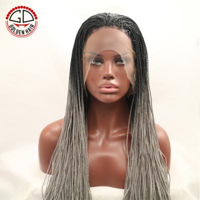 China Can be changed from straight to curly without frizz or tangling. High Quality Kinky Twist Braided Heat Resistant Synthetic Bright Colored Full Lace Wigs for sale