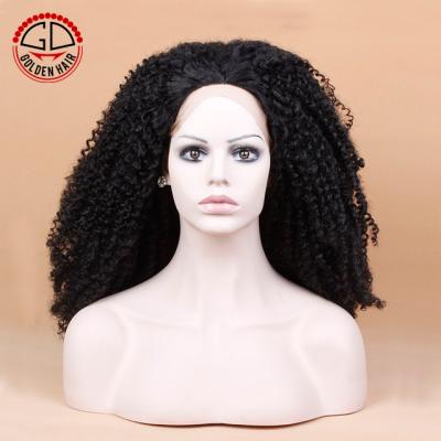 China Can be changed from straight to curly without frizz or tangling. Tangle Free Golden Afro Short Curly Synthetic Hair Wigs In Stock for sale