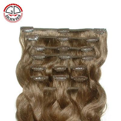 China Untreated hair. No chemicals. Brown Clean Weft Wavy Indian Virgin Remy Human Hair CIP-in Hair Extension for sale