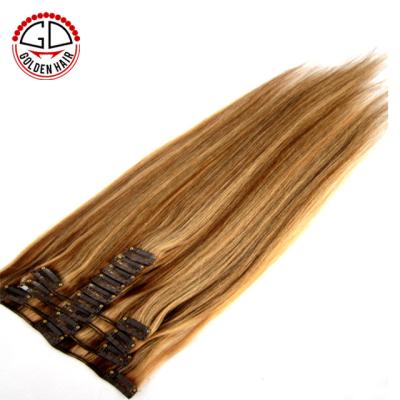 China Untreated hair. No chemicals. Factory Price Remy Human Hair Cip In Hair Clean Weft Blonde Straight Extension for sale