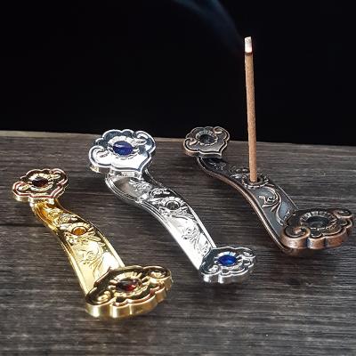 China Chinese incense mini luxury home decoration incense stick custom alloy metal incense holder for sale