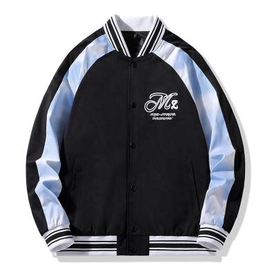 China 2021 Custom Made Viable Logo High Quality Shiny Winter Thick Warm Coat Gray Men Oversized Plus Size Baseball Jacket for sale