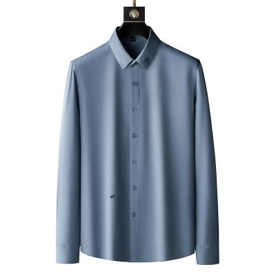 China Custom Made Autumn Plus Size Men Shirts 100% Cotton Anti Shrink Tuxedo Long Sleeve Formal Shirts For Men for sale