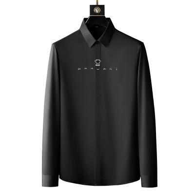 China New Men's Anti-Shrink Male New Men's Large Size Casual Long Sleeve Shirt Embroidered Logo Embroidered Custom Shirt for sale