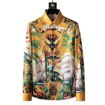 China Quality Anti Shrink Printed Cotton Plus Size Printed Long Sleeve Crop Shirt High Quality Shirt for sale