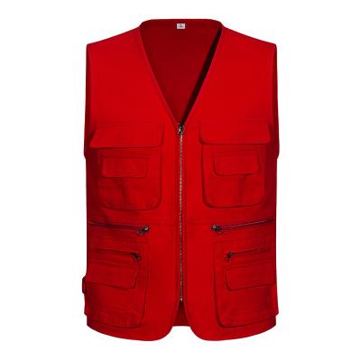 China 100% Reflector Safety Vest Cotton Zipper Pocket Work Vest Work Vests Can Be Customized Zipper Copper Vest For Men And Women Uniform for sale