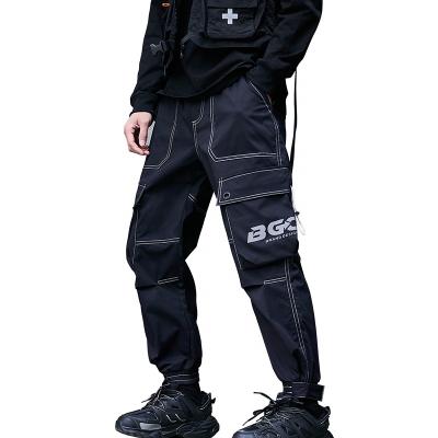 China Breathable casual with side pockets for spring wholesale new outdoor recycling men's straight black cuff straight men's cargo pants cargo pants for sale