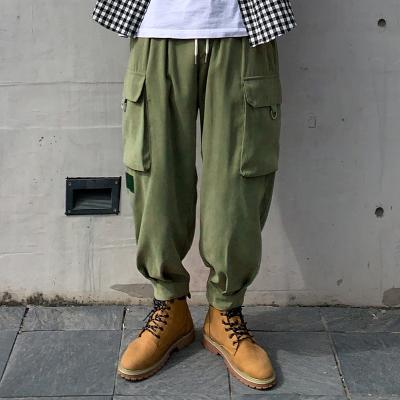 China 2021 Fashion Solid Color Anti-Wrinkle Long Hip Hop Lane Pocket High Waist Casual Multi Jogger Cargo Pants For Men for sale