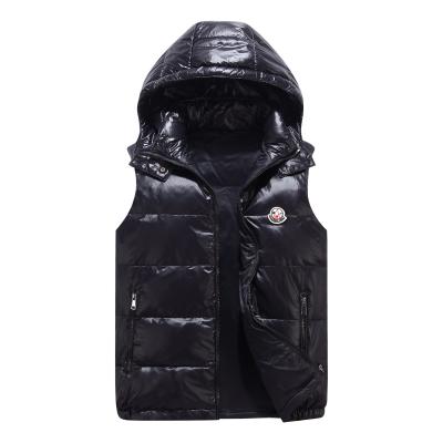 China Various Breathable Promotional Goods Using Duck Sleeveless Down Vest Detach Hood Heated Body Warmer Unisex Lightweight Down Vest for sale