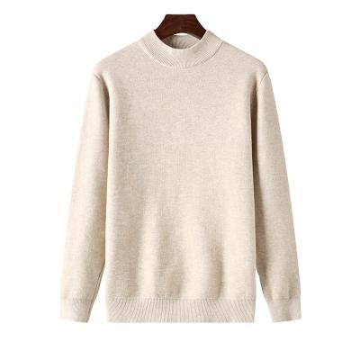 China high quality Anti-wrinkle casual solid color basing shirt turtle neck long sleeve cashmere wholesale custom men's sweater pullover for sale