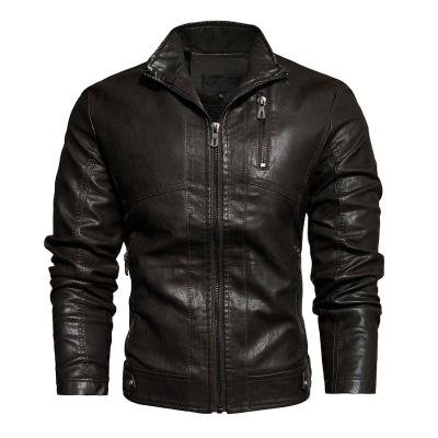 China Wholesale Western Style Waterproof Outdoor Sportswear Motorcycle Waterproof Men's Casual Pu Leather Classic Jacket for sale