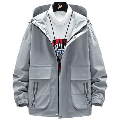 China 2021Custom Logo Stylish Casual Winter Wear Coat Breathable Solid Patchwork Men's Hooded Jacket Plus Size Jackets for sale