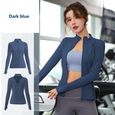 China 2021 New Women Yoga Sports Tracksuit Full Zipper Breathable Wear Jacket For Outdoor Sport Gym Girls Fitted Slim Yoga Coat for sale