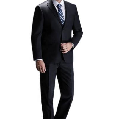 China Anti-Wrinkle Tailored Men's Suit For Professional Black Work Suit Clothing Business Occasion Slim High Quality Suits for sale