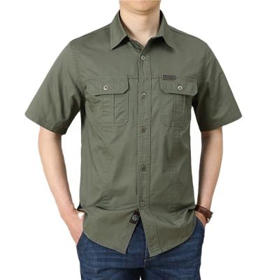 China Outdoor Anti-pilling Vacation Recreation Regular Fitted Casual Button Down Shirts For Men Wrinkle Resistant Short Sleeve Dress Shirt for sale