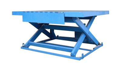 China Blue Stationary Scissor Lift Table 1000kg Electric Platform Lift for sale