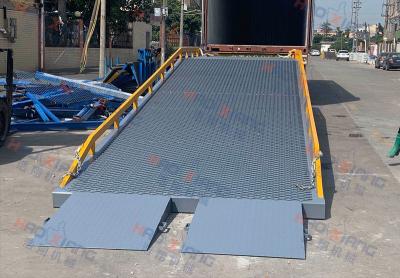 China 10 Meters 10 Tons Grey Portable Truck Dock Ramps Temporary Loading Dock Steel Loading Ramp For Enhanced Efficiency In Warehouses for sale