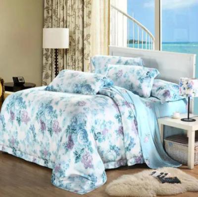 China Floral Cotton And Tencel Sheets Four Piece Bedding Set Sleep Friendly for sale