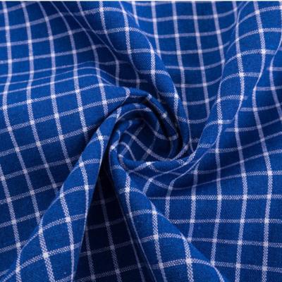 China Gingham-Baumwollgewebe des Hemd-100D blaues durch die Zählung des Yard-300GSM 50*50 zu verkaufen