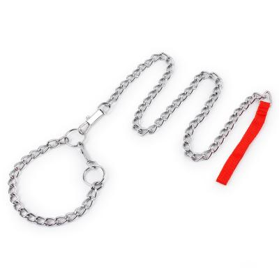 China Hot Sale Viable 120CM Custom Anti Bite Chrome Plated Iron Metal Dog Chain Leash And Collar For Pet Summer Using for sale