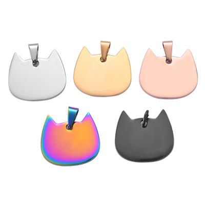 China Hot Selling Fashion DETACHED Design Metal Pet Tag Cat Head Shape Cat Dog Stainless Steel Tag for sale