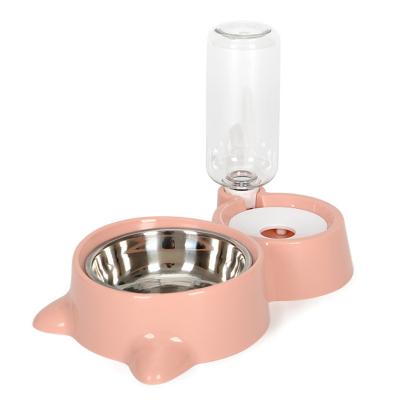 China Viable Automatic Pet Bowl Accessories Stainless Steel Dog Food Feeder Pet Drinking Detachable Dispenser for sale