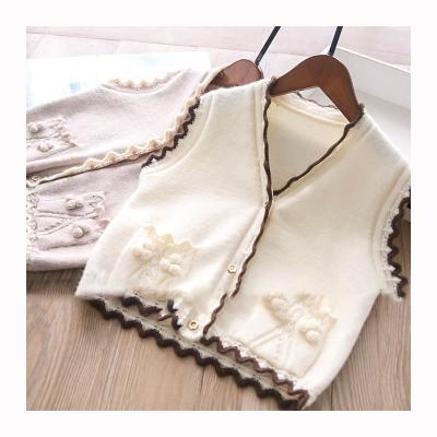 China Breathable Pompom Pouch Boutique Knitting Baby Vests Toddler Tank Top Girls' Vests for sale