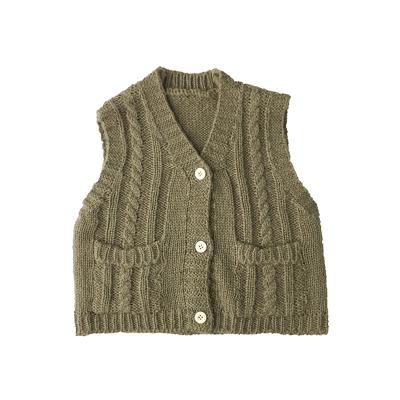 China Newborn Girl Clothes Autumn Solid Baby Girl Toddler Breathable Wholesale Vest Cardigan for sale