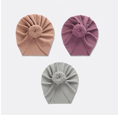 China Wholesale Lovely Flower Plush Beanie Hat Baby Turban Hats Soft Hair Hood for sale