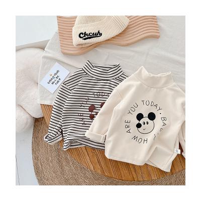 China Turtle Neck Cartoon Sweater Fall/Winter Anti-Shrink Half Sleeve Alphabet Puppy Baby Clothes Shirt Kids Boy Neutral Vintage Clothing for sale