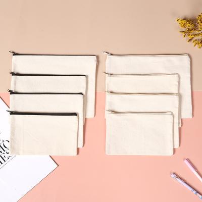 China Fashion Rpet Canvas Material Custom Empty Zipper Make Up Cosmetic Bags Or Pouches for sale