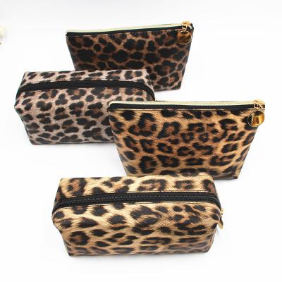 China 2021 Fashion PU Leather Cosmetic Bag Custom Logo Makeup Bag Leopard Fashion for sale