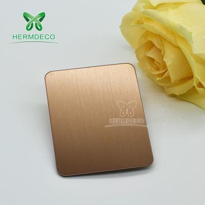 China Decoration & Manufacture SUS 304 1219*2438* 0.6mm Color Hairline Stainless Steel Sheet Rose Gold Finish for sale