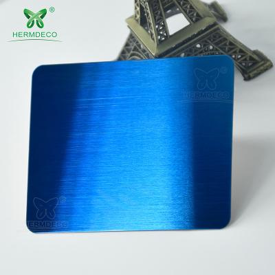 China Decoration & Manufacture 1219*3048mm no.4 sus304 hairline stainless steel decorative blue 1mm sheets for sale