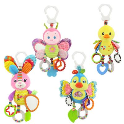 China Developmental Dropshipping Baby Intellectual Toys For Kids Plush Rattle Crib Spiral Hanging Animal Gift Stroller Happy Monkey Newborn Infant Crib Mobile for sale