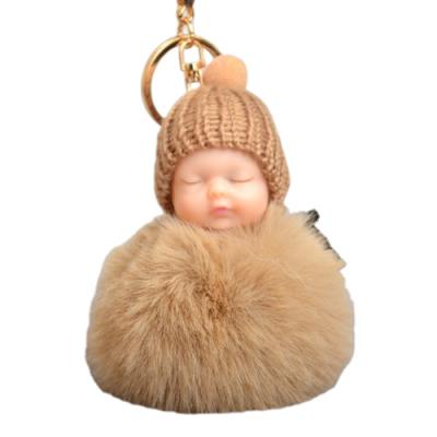 China Dropshipping Fashion Colorful Sleeping Baby - Cute Fluffy Hanging Hanging Hair Ball Pompom Doll Piece Chain for sale