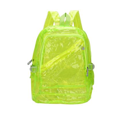 China New PVC fashion candy waterproof transparent color backpack waterproof outdoor travel backpack bag for sale