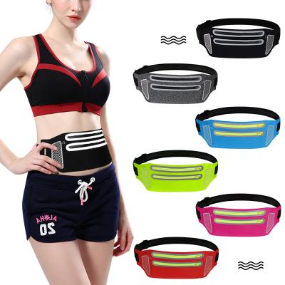 China Outdoor Water Proof Ultra-thin Fitness Running Waterproof Phone Fanny Pack Personal Waist Belt Bag Pouch For Sports for sale