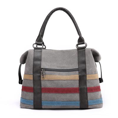 China 100% Eco-friendly Wholesale Fashionable Durable Handbags Ladies Tote Bag Women Canvas Travel Tote Zipper Bags for sale