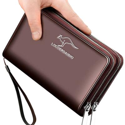 China Double Zippers Men's Double Zippers Fashion Trade Phone Case Large Capacity Wallet Multi-card Slot Purse for sale