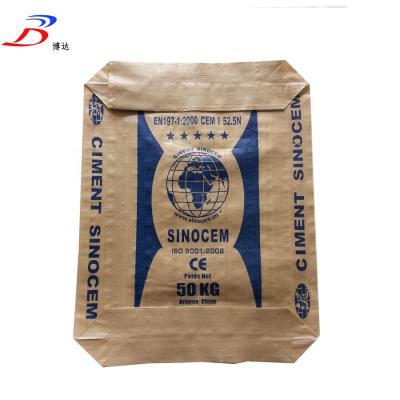 China AD 50kg Star Cement Bags Recyclable PP Woven Block Bottom 32.5 42.5 Packaging Cement Bags for sale