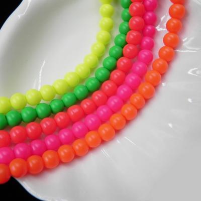 China Garment /Accessories Jewelry DIY//Loose Crystal Neon Pearl For Jewelry Making Round Decoration 4mm 6mm 10mm Matte Finish Glass Beads Stock for sale